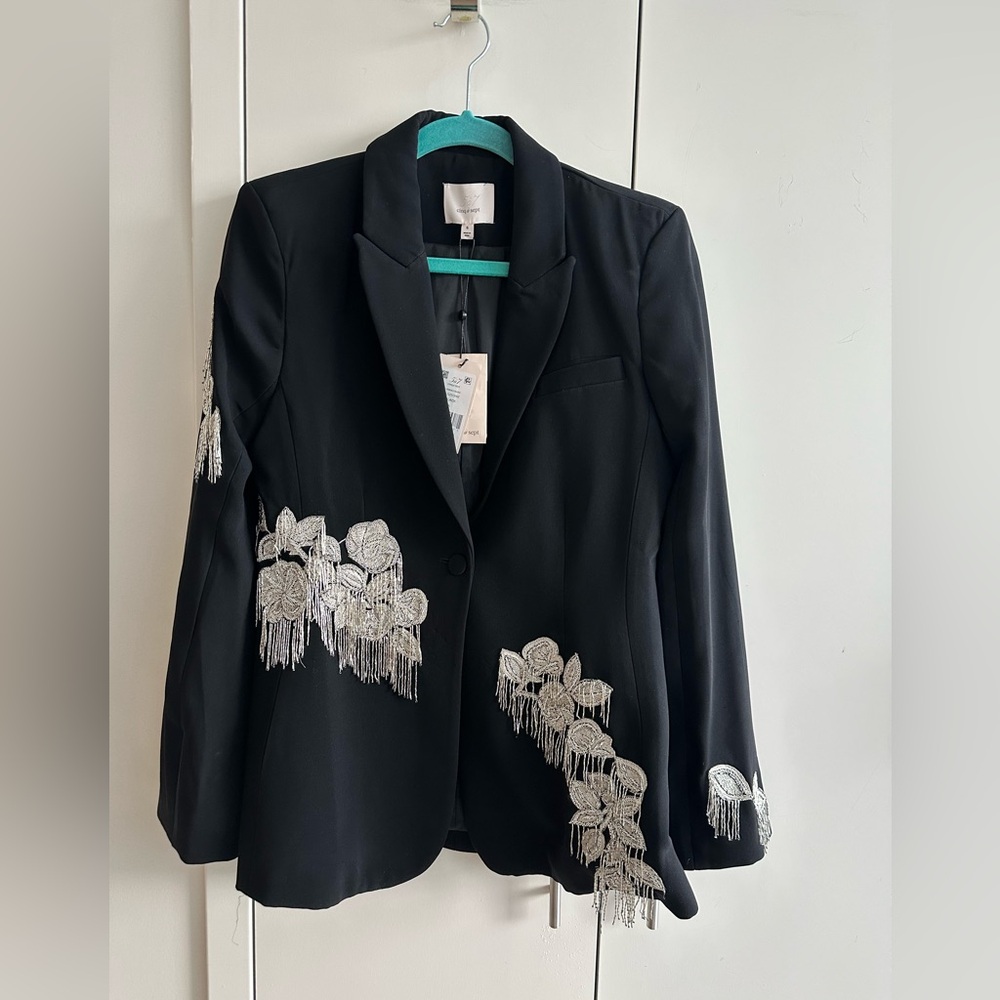Cinq à Sept Candace Floral Embellished blazer in black